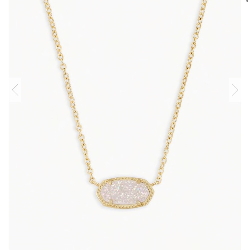 Elisa Gold Pendant Necklace in Iridescent Drusy